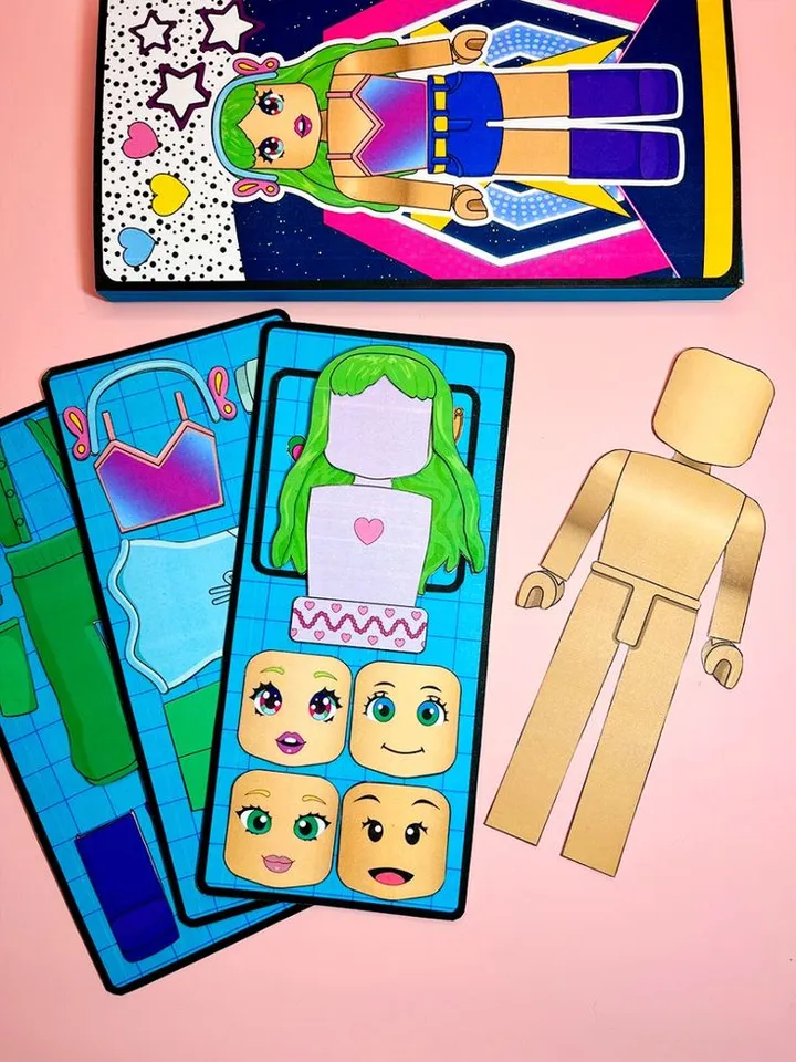 Roblox paper doll blue
