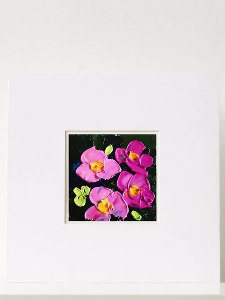 Chinese Roses 油畫原作 Original Art 手工油畫 Cute Flowers 油畫 Oil Painting Small Verafe