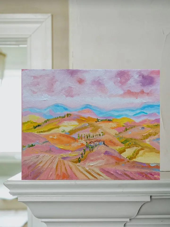 Oil painting on canvas 30x24cm (12x9.6 inches). "Marmalade Valley"