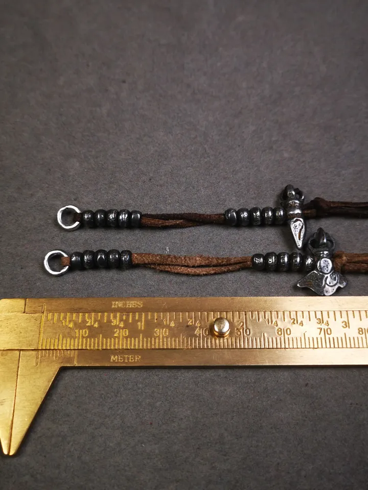 Gandhanra Handmade 5mm Tibetan Buddhist Prayer Bead Counters for 6-15mm Mala,with Kila and Kartika Pendant,Made of Cold Iron