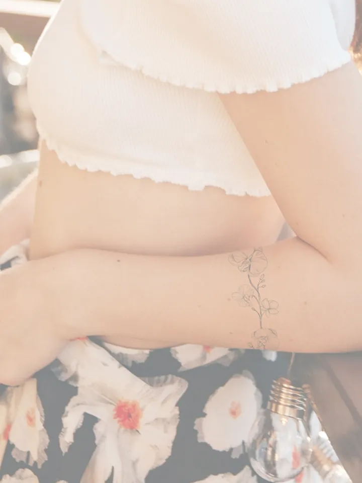 Orchids Tattoo Design Fine Line Flower Bracelet Tattoo Ideas Female, Instant download JPG, PDF, PNG