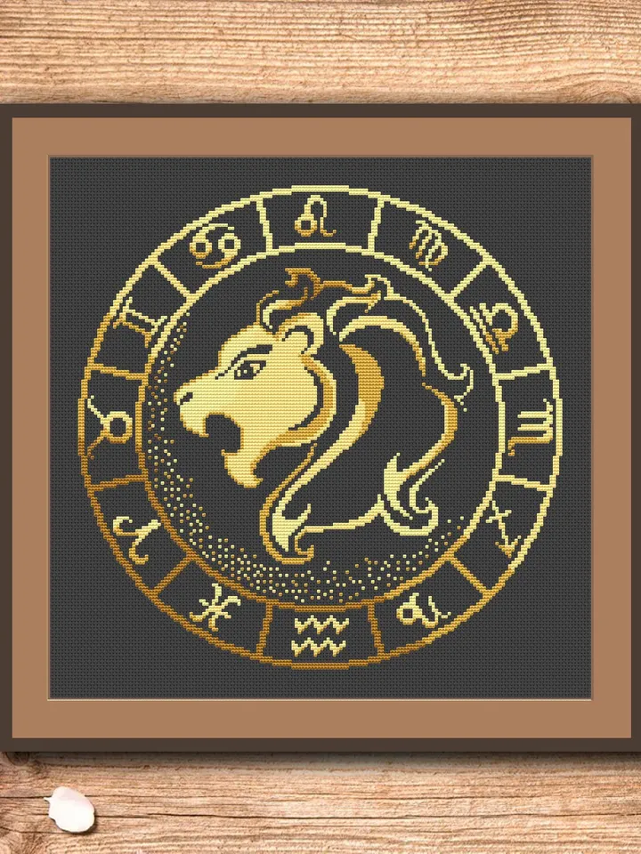 Leo Cross Stitch Pattern, Zodiac Cross Stitch, Embroidery Zodiac, Leo Pattern, Signs of the Zodiac Pattern, Modern Cross Stitch #zdc005
