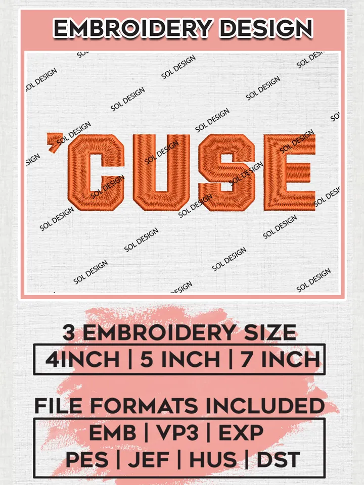 NCAA Syracuse College Football Team Logo embroidery designs, NCAA Syracuse Orange Logo Machine embroidery designs, NCAA Team Logo embroidery designs, NCAA Game Day Machine embroidery designs, Digital Download