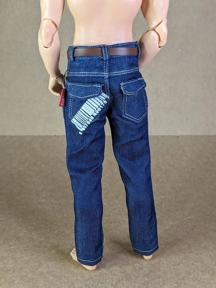 Navy jeans for 1/6 scale fashion male doll (muscular or action body)