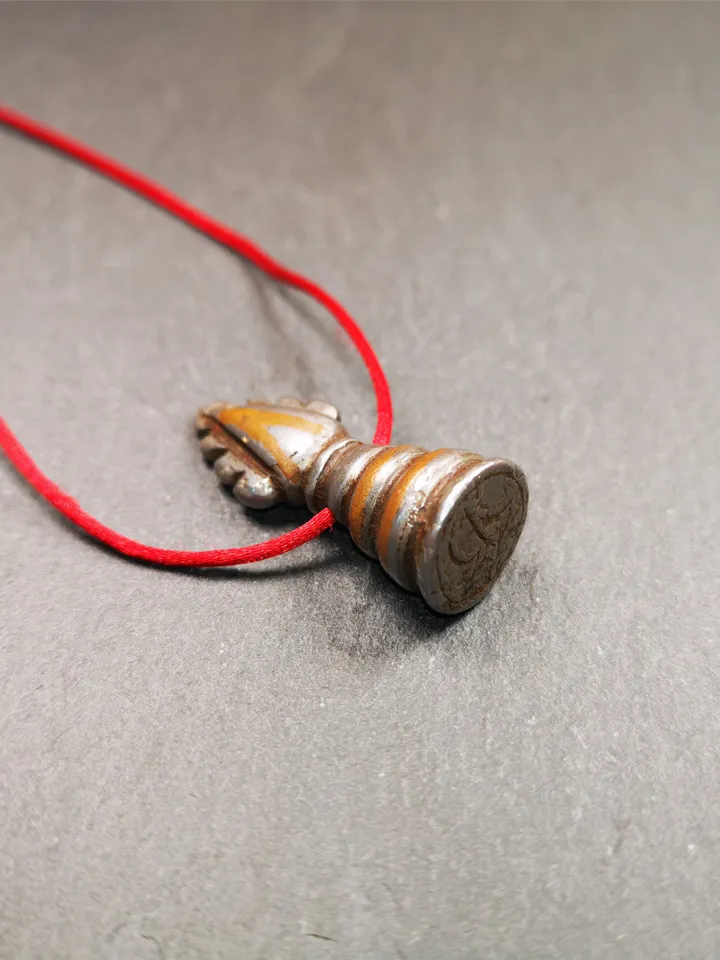 Gandhanra Antique Tibetan Buddhist Amulet Pendant,Mani Jewel/Wish-Fulfilling Cintamani Stupa,50 Years Old