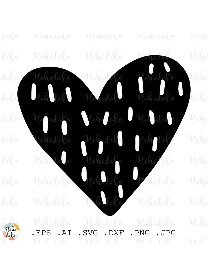Heart Svg, Heart Silhouette, Heart Cricut, Heart Stencil Template Dxf, Heart Stamp, Heart Linocut, Heart Clipart Png