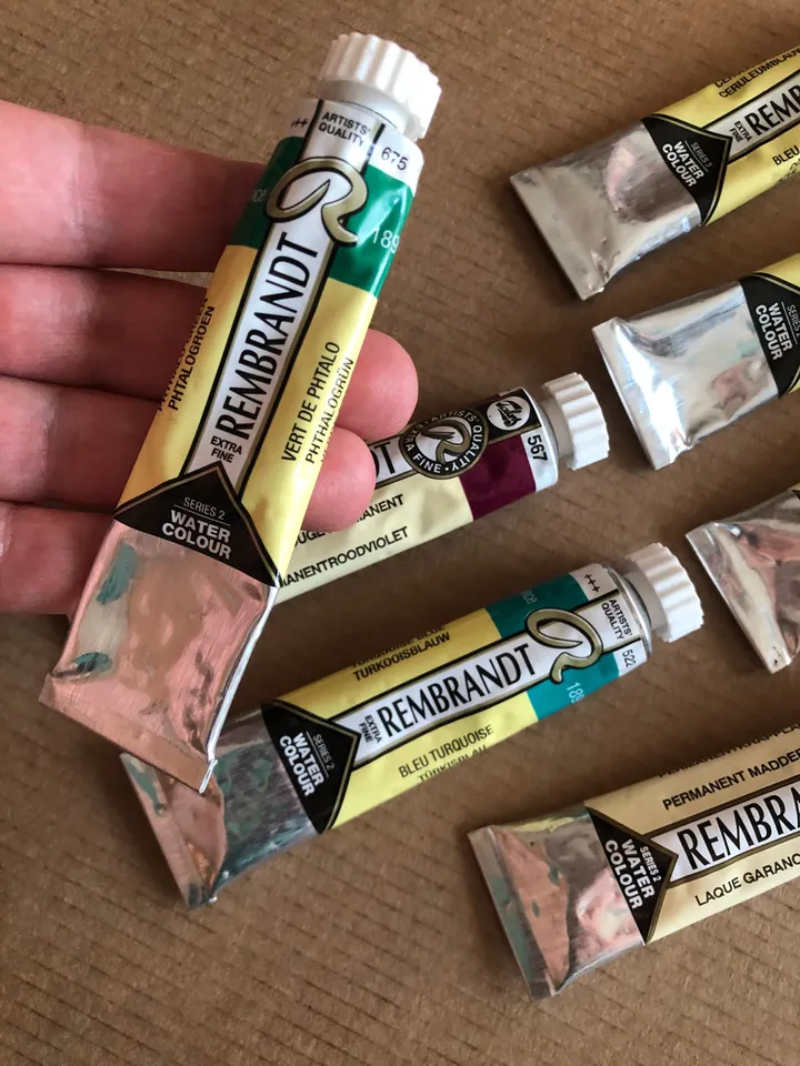 Lot of Watercolor Paints Used Pans Art Supplies