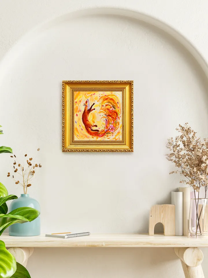 Fox Oil Painting Original Textured Handmade Fox Artwork 10 by 10 inches