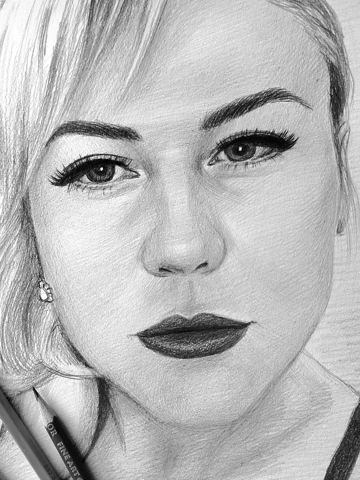 Graphite pencil portrait from photo | Custom hand drawn portrait