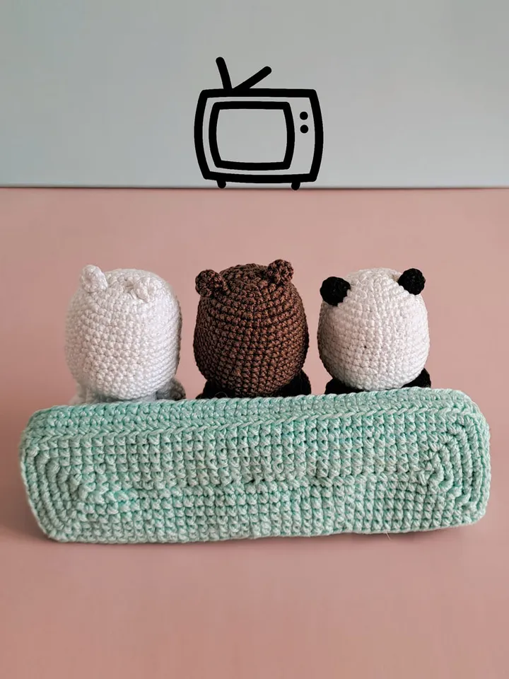 Three crochet bears pattern. Pattern crochet panda, brown and polar bear
