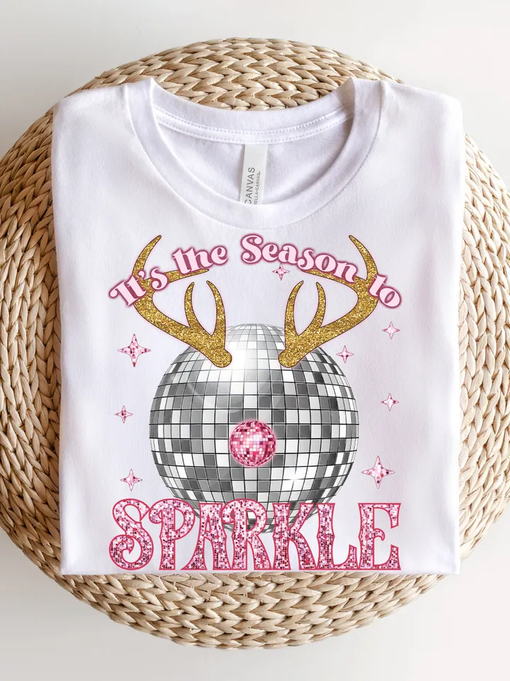 It’s The Season To Sparkle png-Retro Christmas png,Christmas sublimation,Christmas Disco ball png,Trendy png,Retro Holidays png,Reindeer