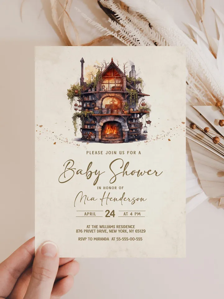 DIY Wizarding World Baby Shower iNVITATION; Magic School Baby Shower Template; School of Wizard Baby Shower invitation template; wh1