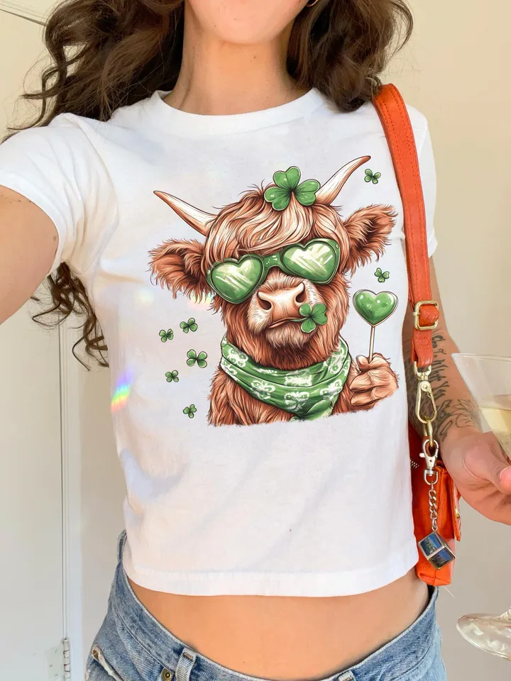Highland Cow St. Patrick's Day Png, Retro St Patricks Day PNG, Coquette St Patty's Day png, Lucky PNG, St Patricks Coquette Png, Irish Png