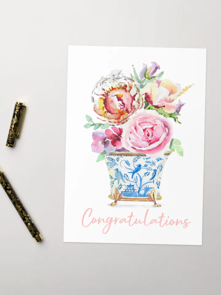 Greeting card Handmade Cards Watercolor Congratulations Cards Cute Appreciation Thank You Card Garden Botanical Flower Card Watercolor Cards