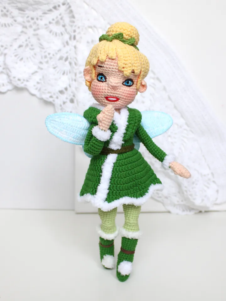 Doll in winter clothes crochet pattern PDF in English