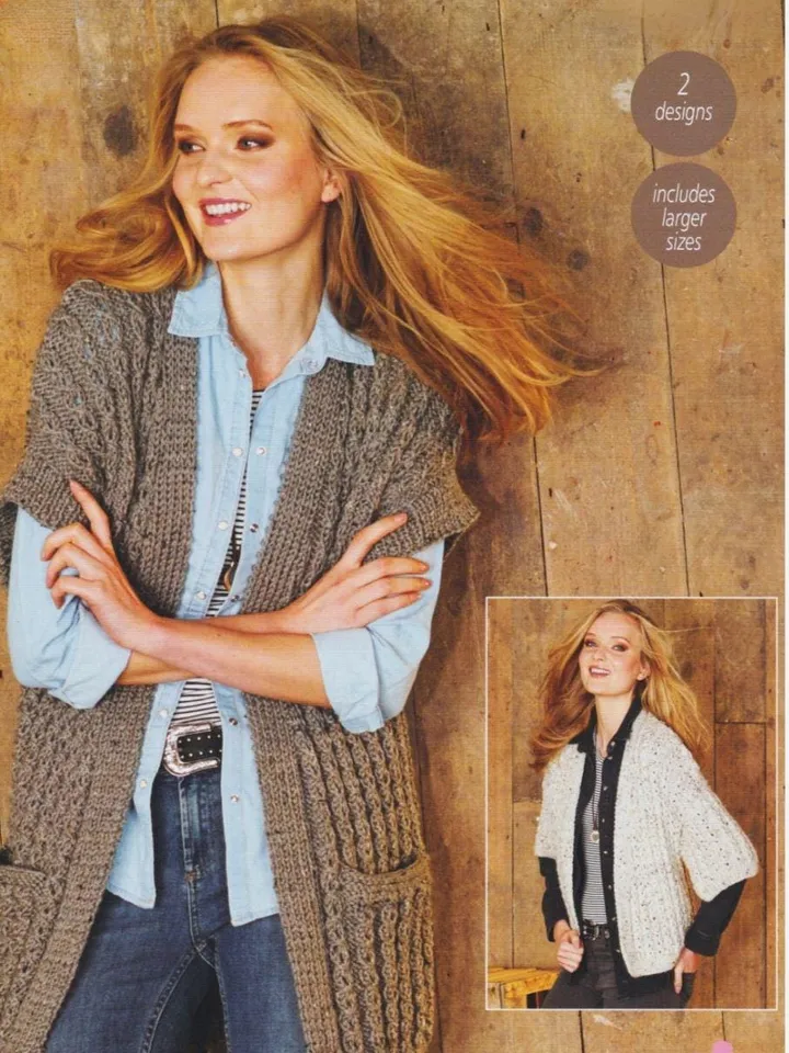Knitting cardigan pattern, women chunky cardigan pattern, waistcoat knitting pattern instant download