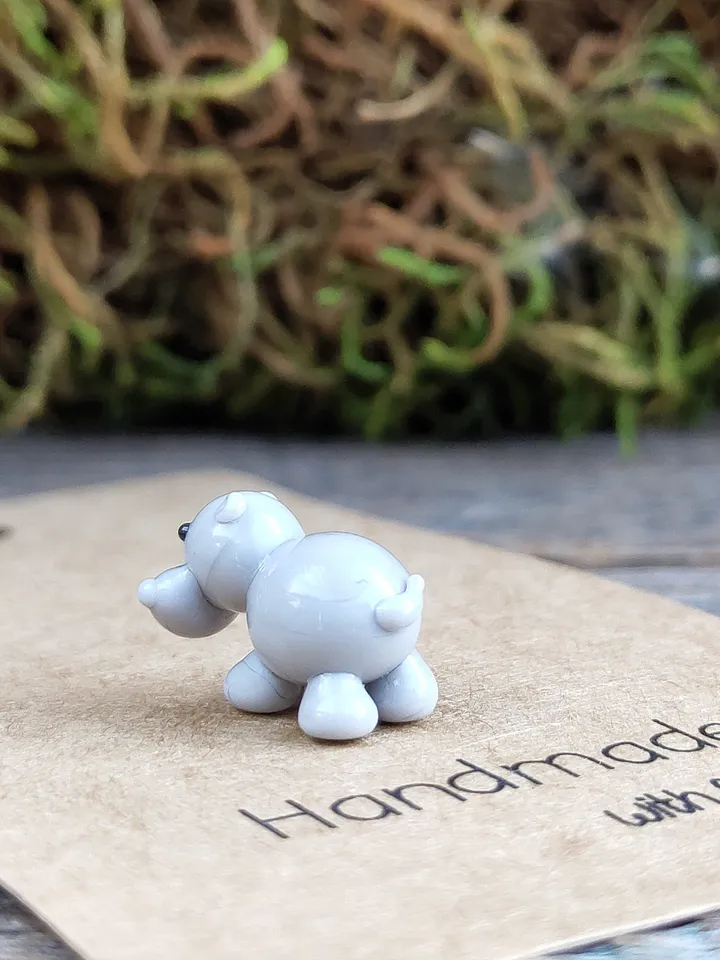 Hippo figurine Hippo art Hippo gifts Hippo ornament Hippo statue Hippopotamus Hippo for Christmas Miniature animals Tiny glass animals