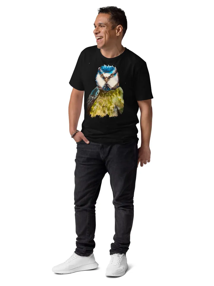 Bird Unisex organic cotton t-shirt,made with my original watercolor artwork,wearable gifts for birds lovers,unique handmade unisex gifts