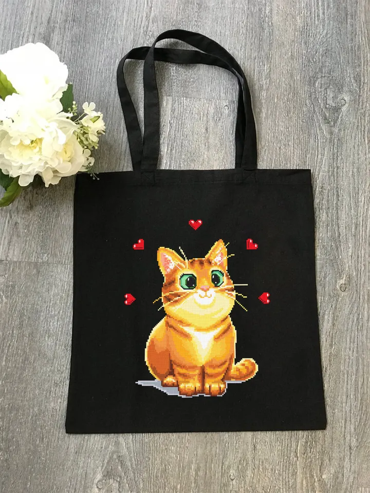 Cute orange cat cross stitch pattern download PDF Animal cross stitch chart, Cat embroidery PDF, Kitten cross stitch, Gift for cat lover #K1