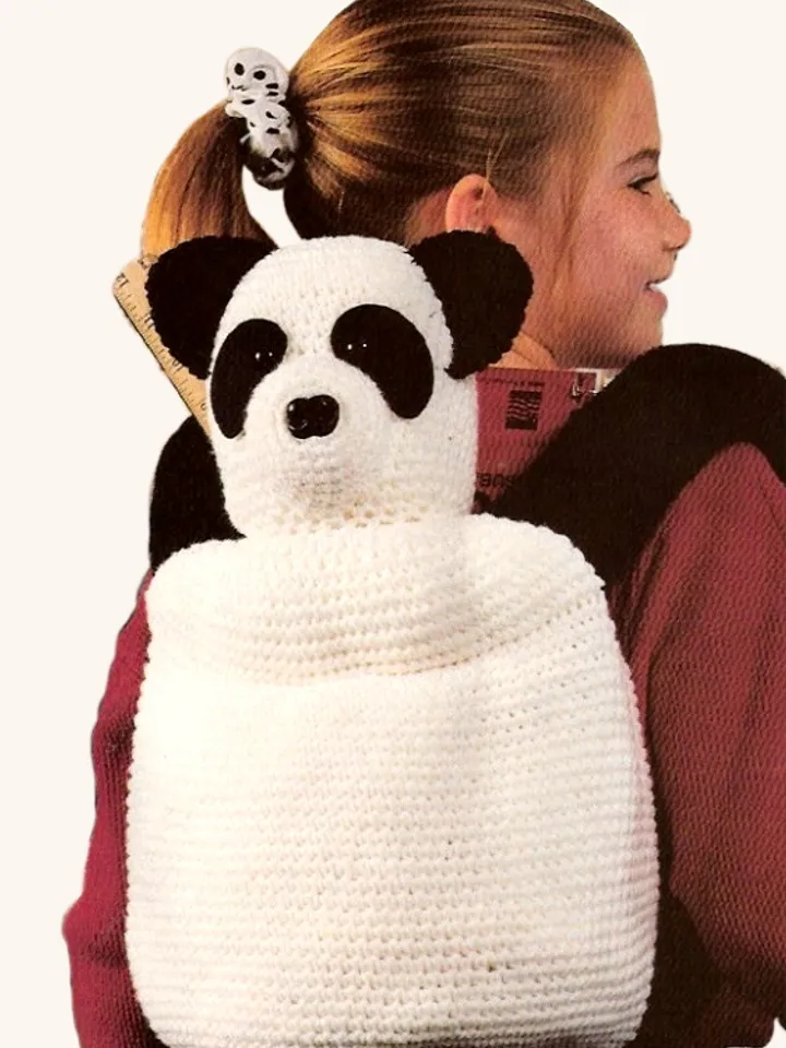 Panda Pal Backpack Vintage Crochet Pattern 273 PDF Crochet Toy