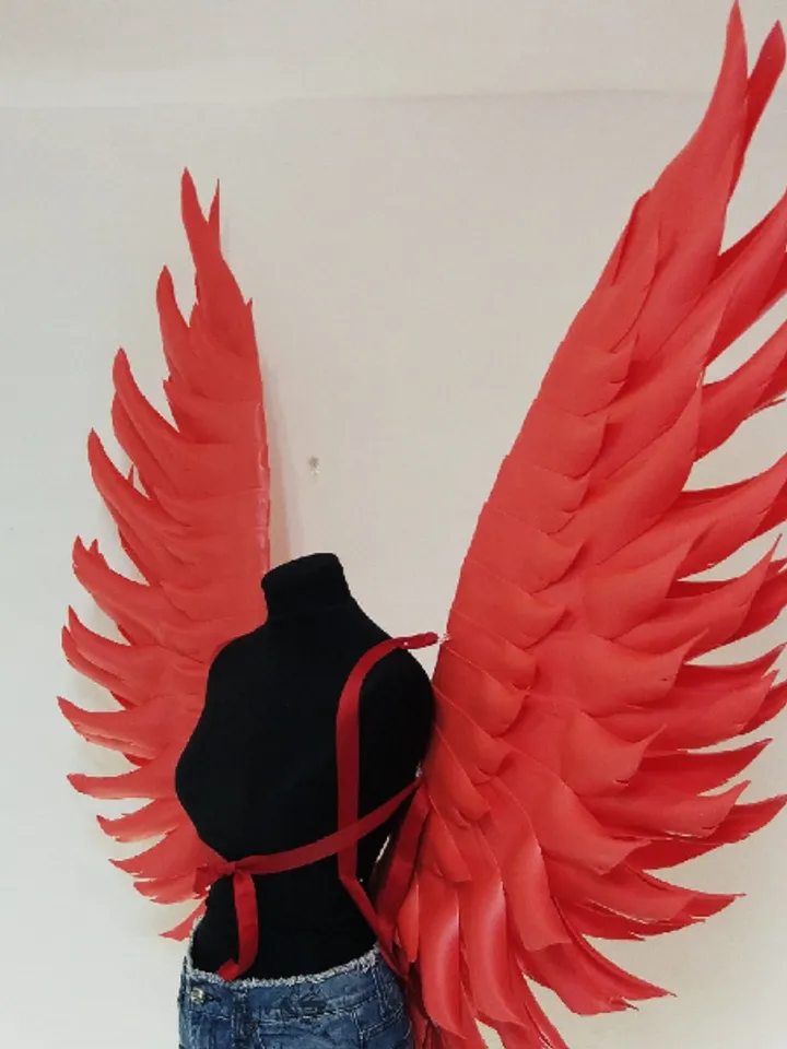 Red angel wings adult, angel wings costume, wings cosplay, Lucifer wings Large red angel wings, red wings party