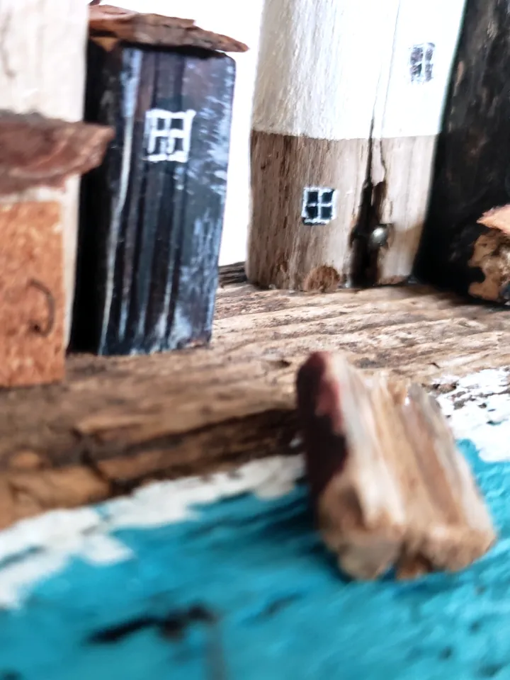 Driftwood Art Houses for Interior Town by the Sea