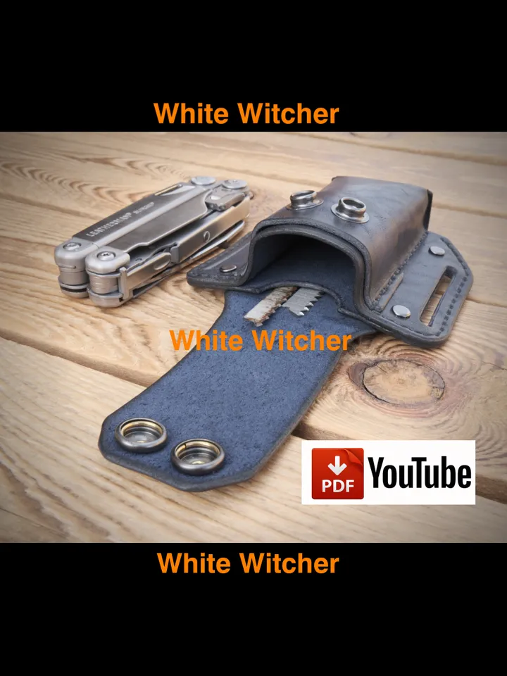 leather pattern to make - EDC multitool-leatherman belt pouch.EDC11