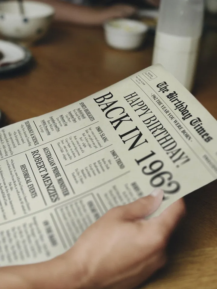 63rd birthday newspaper poster back in 1962 printable sign 1962 birthday fun facts 63 years ago digital download file australia birthday