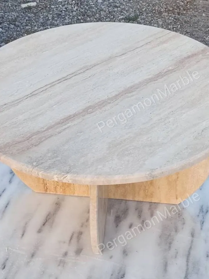 Travertine Coffee Table handmade italian model free shipping real travertine fast shipping