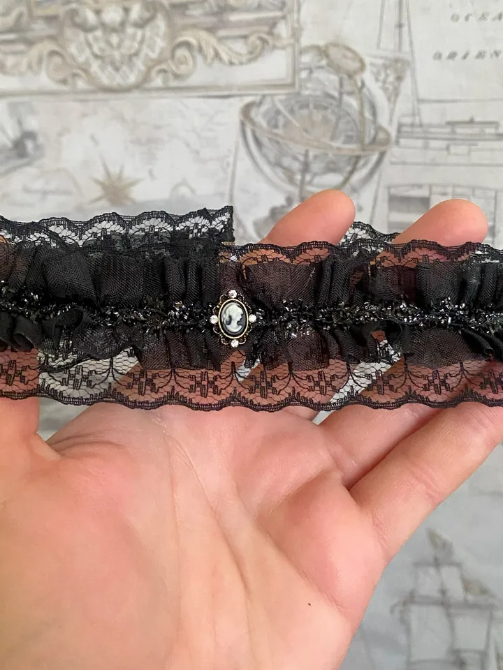 Choker around the neck. Handmade jewelry.