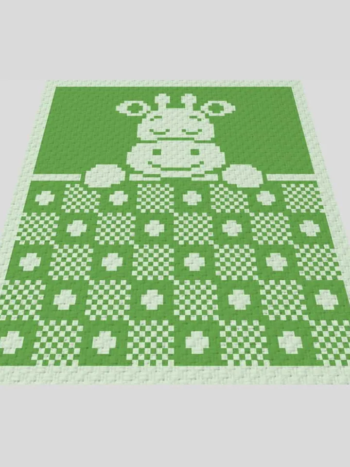 Crochet C2C Sleeping Giraffe graphgan blanket pattern