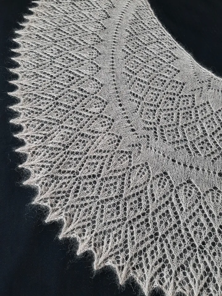 Iberis Fichu Knitting Pattern Small Crescent Shawl