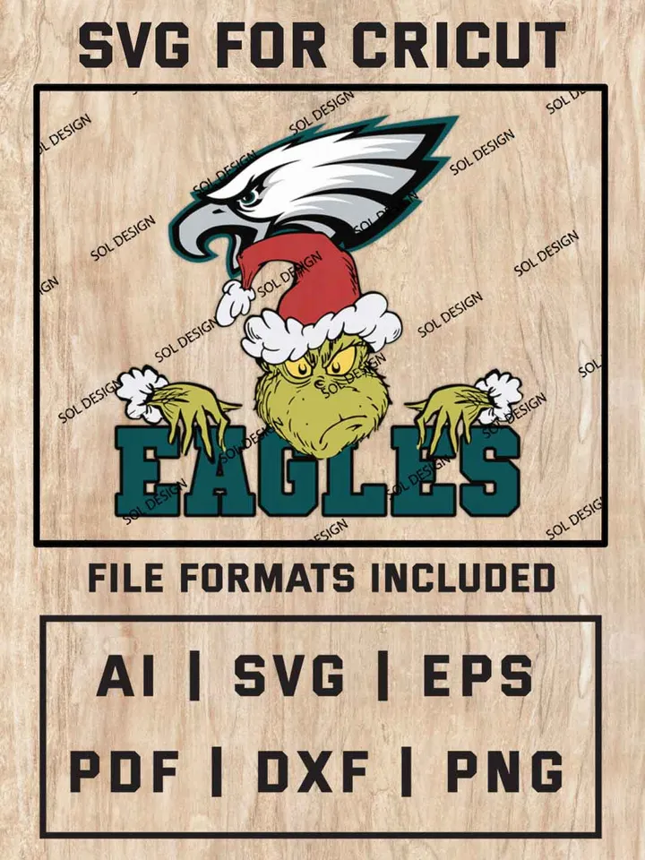 Grinch Philadelphia Eagles SVG, NFL SVG Design, NFL Philadelphia Eagles SVG, NFL Eagles  Cricut, Christmas Svg, Grinch svg, Digital Download