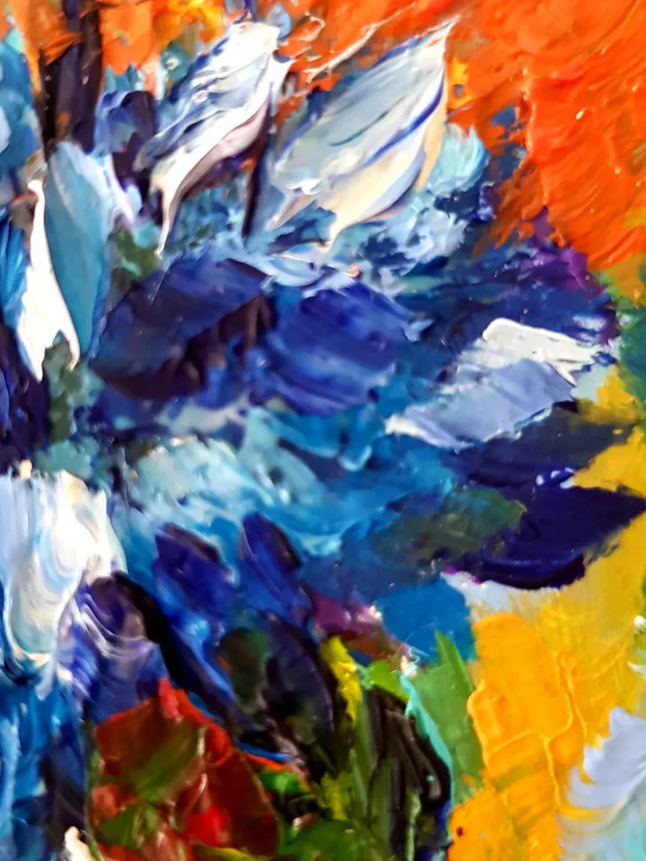 Cornflower flowers oil painting