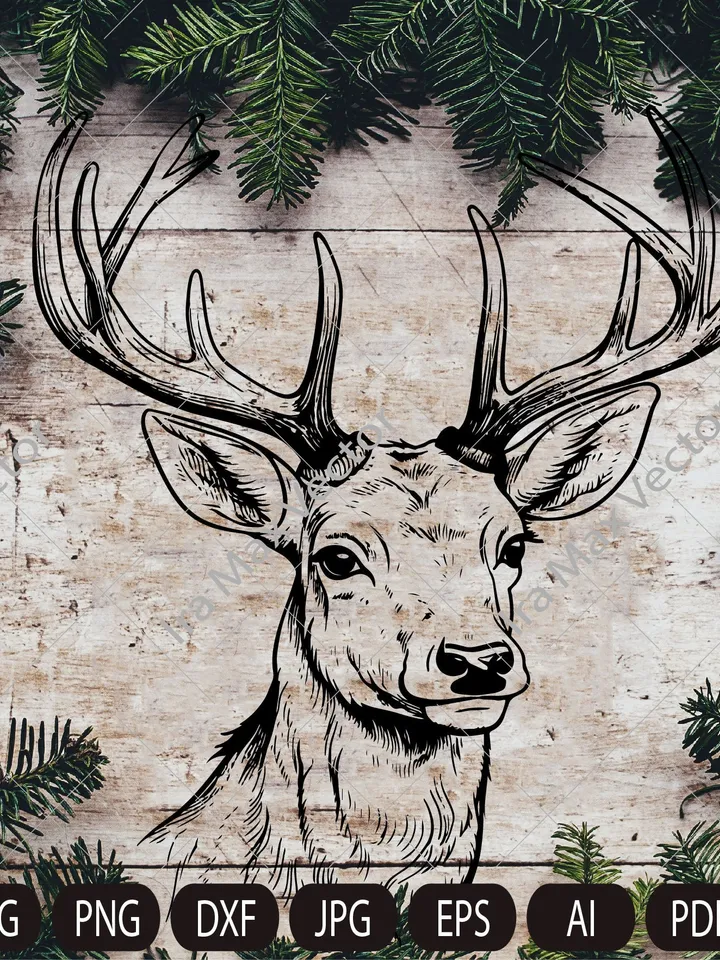 Deer Svg, Elk svg, Deer Head Svg, Deer face, Deer Hunting Svg , Hunting Svg Files, Animals Svg , Deer Silhouette , Deer Clipart, Deer Vector