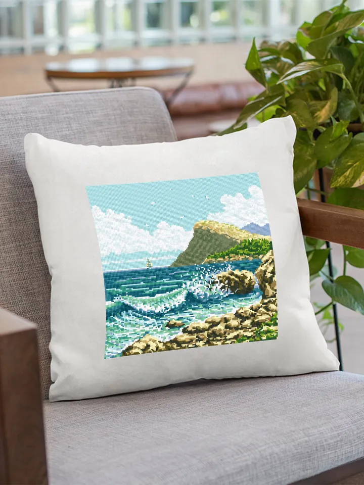 Ocean waves cross stitch pattern PDF download Nature landscape cross stitch chart, Sea beach cross stitch, Ocean pattern digital PDF #L36