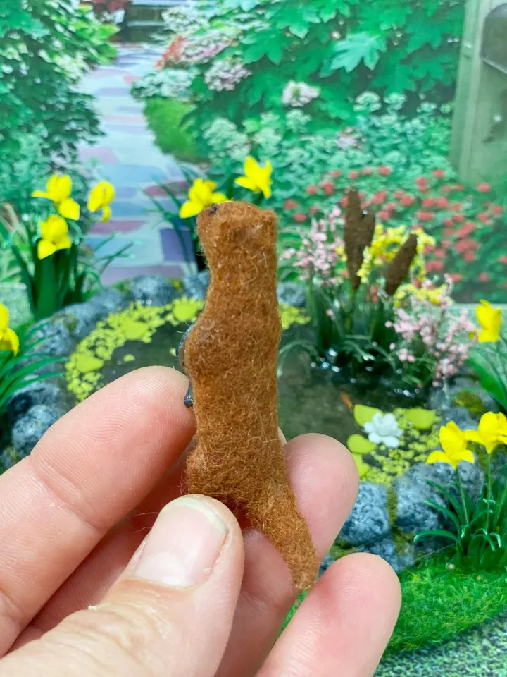 Water otter. Animal for the doll. Dollhouse miniature, Dollhouse miniature. 1:12.