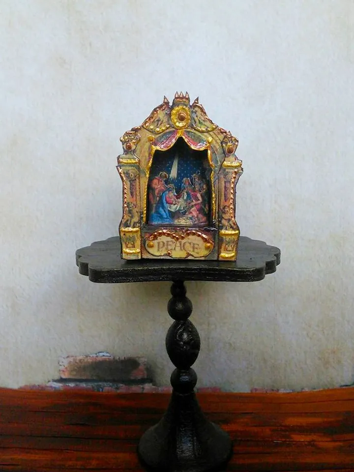 Nativity scene for a dollhouse. Christmas.1:12 scale.