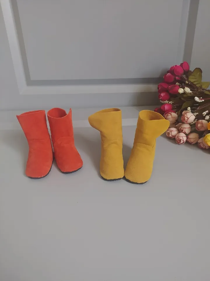 wellie wisher doll shoes - Suede autumn boots with a lapel for Wellie Whisher - 5cm doll shoes - Christmas gift idea