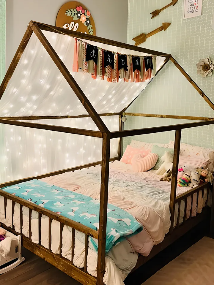 Toddler House Bed Plans, Full Size, DIY, PDF