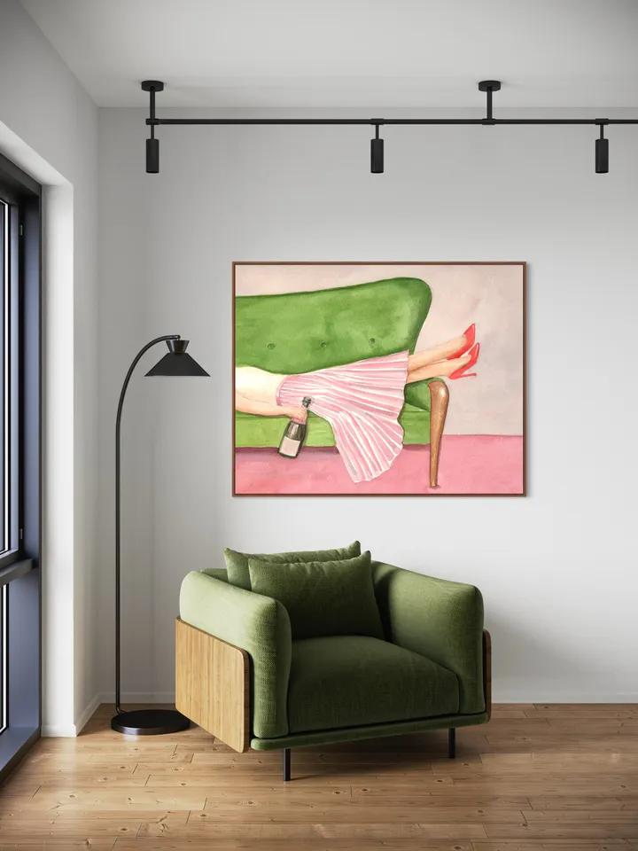 Women Drinking Champagne, Watercolor Painting, Home Bar Decor, Fashion Wall Art, Alcohol Poster, Champagne Lover Gift, Wine Poster Art