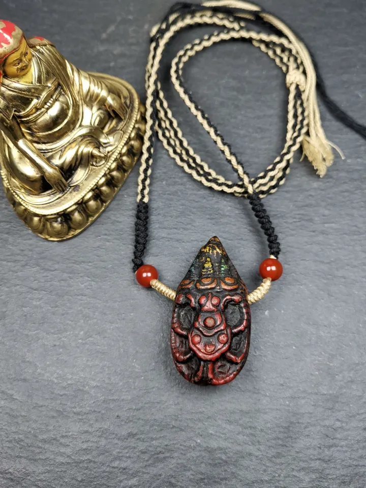 Gandhanra Old Tibetan Tsa Tsa Amulet, Scorpion Guru of Padmasambhava, Scorpion Terma Amulet of Wrathful Kila Transmission
