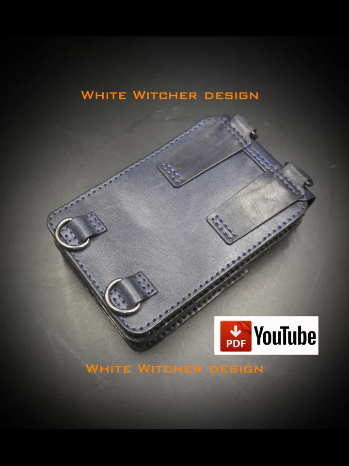 Double belt bag - waist bag - leather pattern.BG37