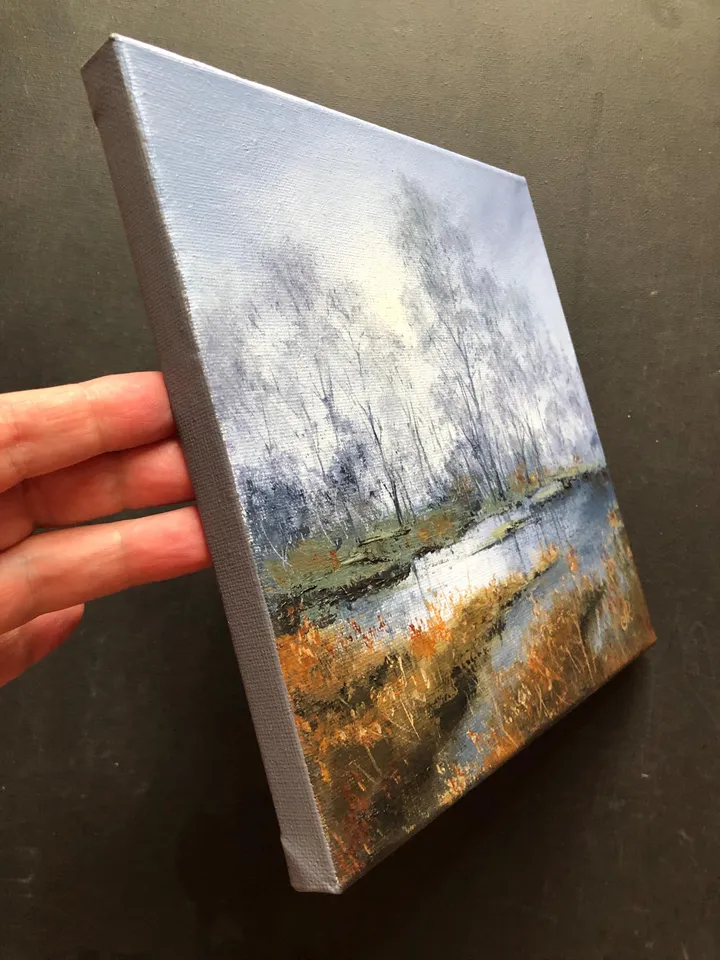 Landscape Original Oil Painting Forest Artwork