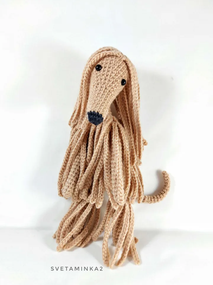 Afghan Hound Crochet Pattern Amigurumi Dog. Digital Download. PDF.
