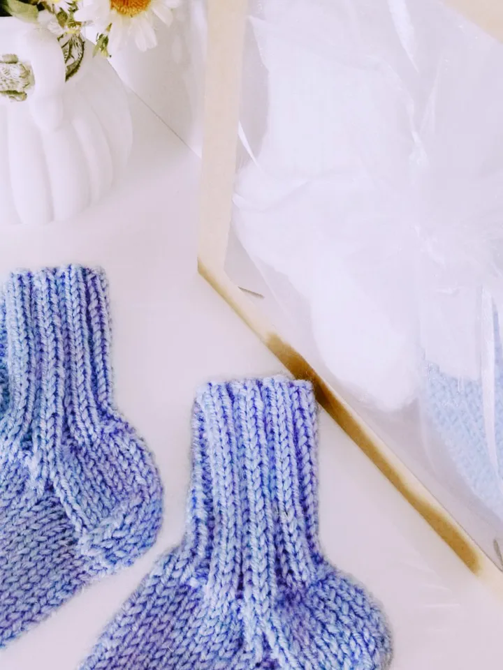 Knitted Socks for Newborns 2 pairs 6 months - 1 year 4.3 in Handmade for a Baby
