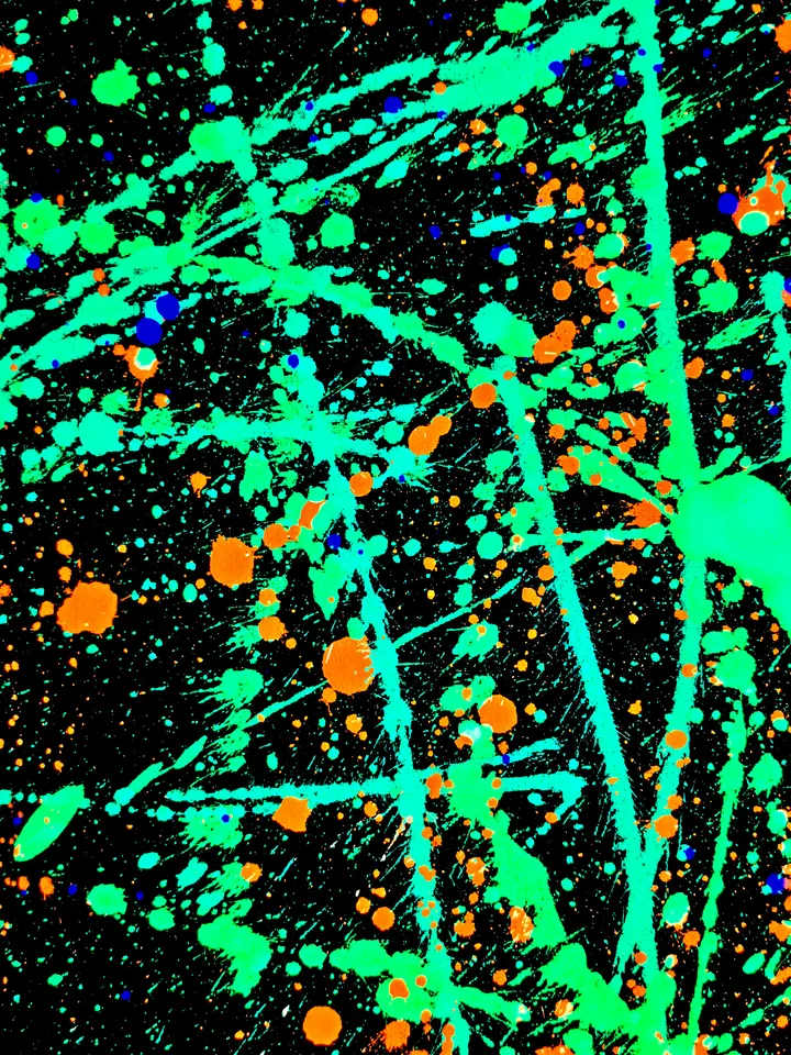 Neon painting "New York" abstract art modern art original black light painting on canvas