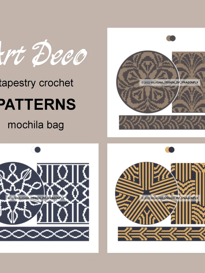 TAPESTRY CROCHET PATTERN. Handbag. Modern Crochet. / Set Art Deco