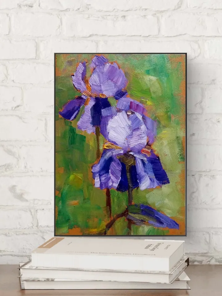 Irises Original Painting Flowers Art Oil Painting Irises Original Art Floral Gifts art Irises Art Spring Art Flower Wall Art Irises Impasto