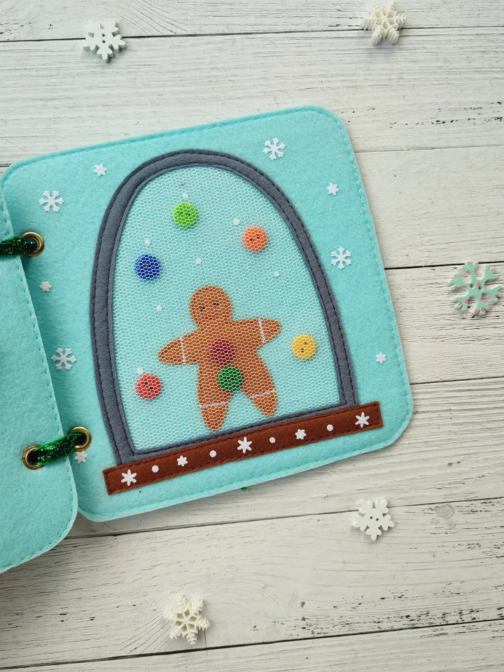 Christmas Quiet Book pattern PDF toddler, Santa's Felt book svg, Baby activity book pdf, Sensory book kids, felt sewing pattern baby